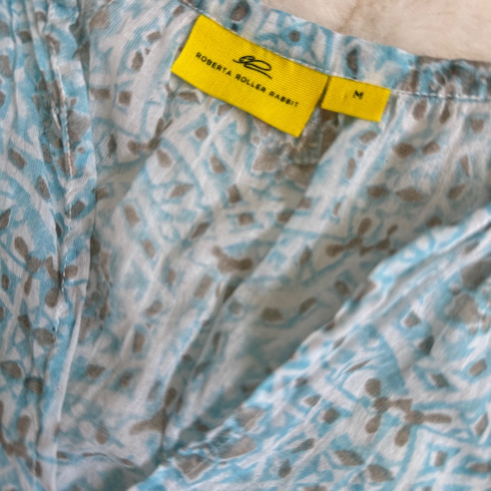 Roberta Roller Rabbit Blue Patterned Top - image 1